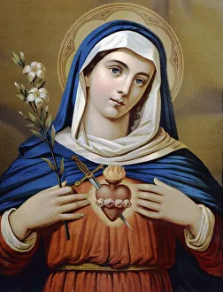 Sacred Heart of Mary, print, around 1900