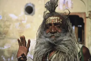 Sadhu, Indian saint, grey full beard
