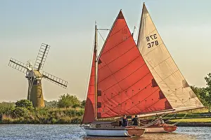 Sailing Boats On The Broads Norfolk UK