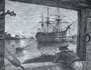 Sailor looking out over Portsmouth Harbour