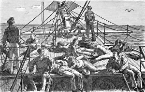 Sailors at midday rest on board