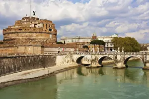 Saint Angel Fortress and Tiber river in Rome