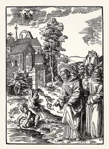 Saint Augustine and the boy exhausting the ocean