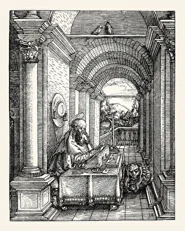 Saint Jerome in His Study by Hans Springinklee