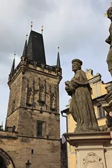 The Saints on Charles Bridge and the Lesser Town Bridge Tower