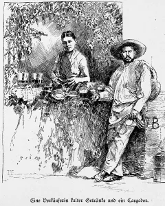 Saleswoman, young woman, sell, drink