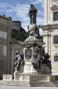 Salzburg, Marian column in front of the cathedral