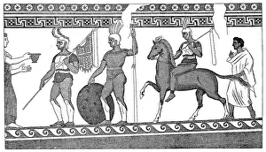 Samnite Warriors, lid image from the tomb of a Samnite warrior from Paestum