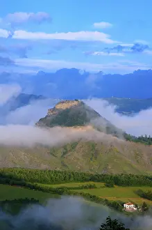 San Leo, mountain landscape, Marche, Italy