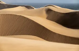 Sand dunes and sea in evening light