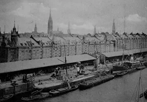 Sandtorquai quay in Hamburg, Germany