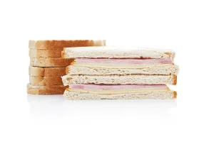 Sandwich with turkey and cheddar cheese isolated on white background