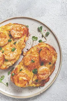 Sandwiches with shrimp and cheese
