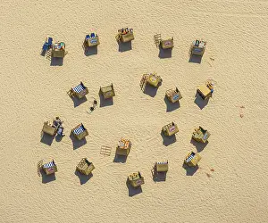 Sandy beach beach, beach chairs