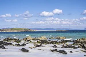 Sandy beach beach, White Strand of the Monks on the Hebridean island of Iona