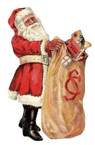 Santa Claus, a large sack full of gifts