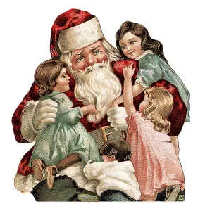 Santa Claus surrounded by children
