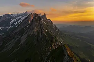 Santis massif at sunset, Wasserauen