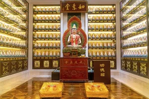 Sanya, Hainan/China-08.04.2020:The view inside Nanshan Temple - buddhist temple in Sanya