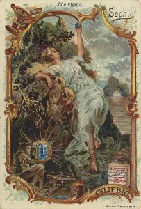 Sapphire, digitally restored reproduction of a public domain collector's picture from ca 1900