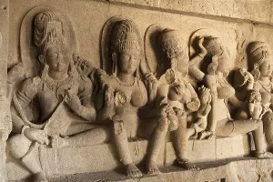 Saraswati reliefs at ajantas cave