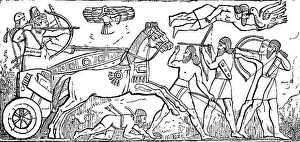 Sardanapal, the last king of the Assyrian Empire in a chariot