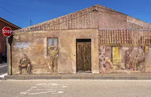 Sardinia, house with murals, Sardinian landmark