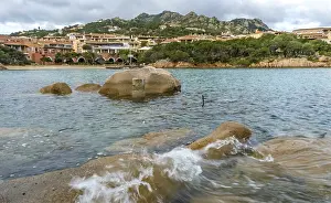 Sardinia, waves on the rocky coast