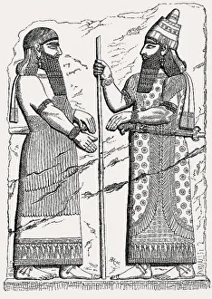 Sargon II (right) and a dignitary