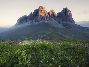 Sassolungo mountain peaks, Italian Dolomites