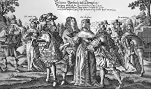 Satirical depiction of mutual courtship