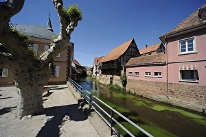 Sauer river, historic centre of Woerth