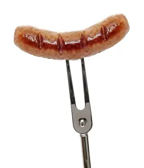 Sausage on a fork