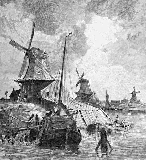 Sawmills on the river Leda, East Frisia