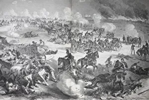 Saxon artillery at Saint Privat in the Battle of Gravelotte