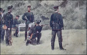 Saxony, Saxon Army, Feldjaeger on the shooting range practising