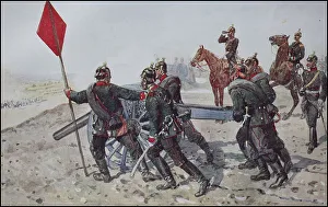 Saxony, Saxon Army, Field Artillery Fires on Charging Cavalry