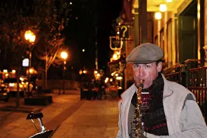 Saxophone player in the old city of Quebec City