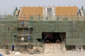 Scaffolds at a historic building