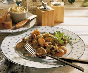 Scallops Provencal, with carrots