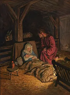 Scene from the biblical story, The birth of Jesus
