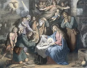 Scene from the biblical story, The Birth of Jesus
