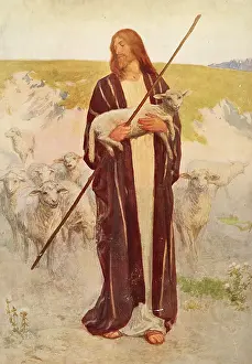 Scene from the biblical story, The Good Shepherd