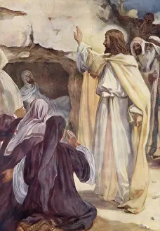 Scene from the biblical story, The Raising of Lazarus is a central miracle in the Gospel of John