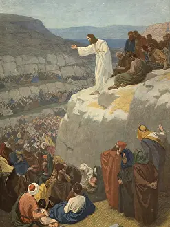 Scene from the biblical story, The Sermon on the Mount