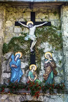 A scene of the crucifixion on Good Friday at Easter Austria