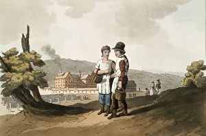 Scene from everyday life in England around 1810