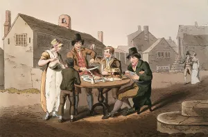 Scene from everyday life in England around 1810