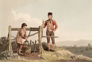 Scene from everyday life in England around 1810