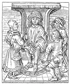A scene in front of the judge in the 15th century